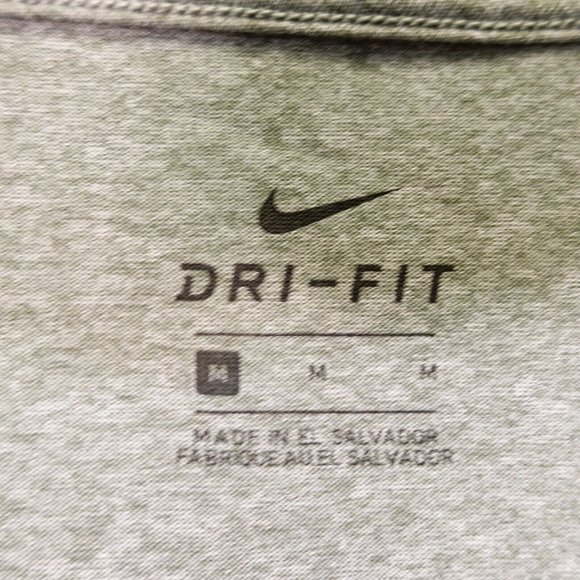 Nike‎ Top Womens Medium Dri Fit Sports Running Gray Marl Knit Round Casual Tee - Picture 2 of 7